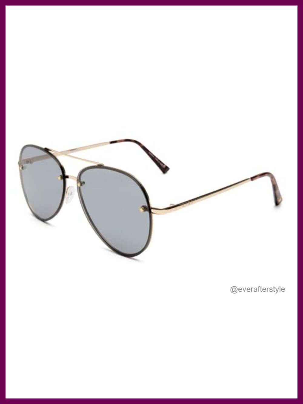 AIRE Aviator Sunglasses Gold Cookie Tort Rimless Smoke Tint